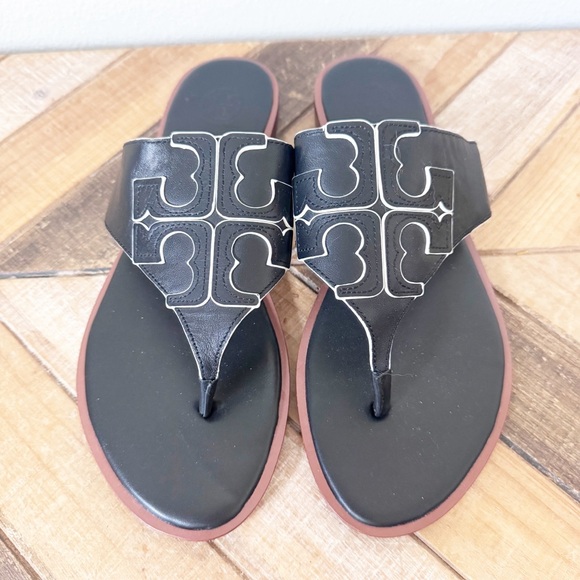 Tory Burch Full Logo Jamie Black Sandals